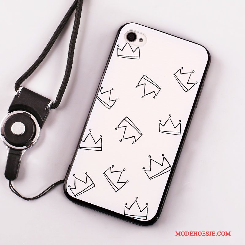 Hoesje iPhone 4/4s Zakken Hangertelefoon, Hoes iPhone 4/4s Geschilderd Wit Anti-fall