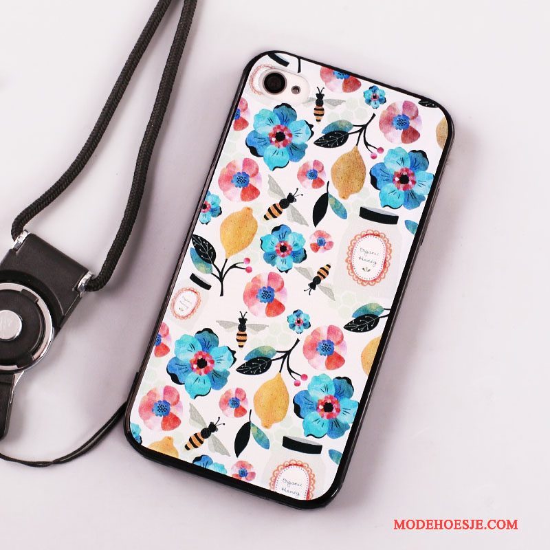 Hoesje iPhone 4/4s Zakken Hangertelefoon, Hoes iPhone 4/4s Geschilderd Wit Anti-fall