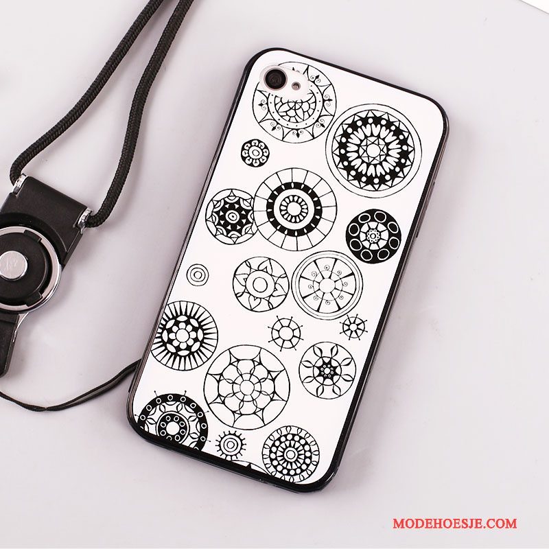 Hoesje iPhone 4/4s Zakken Hangertelefoon, Hoes iPhone 4/4s Geschilderd Wit Anti-fall