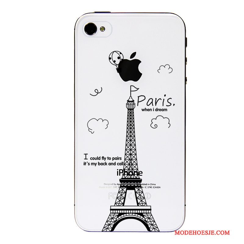 Hoesje iPhone 4/4s Zakken Telefoon Groen, Hoes iPhone 4/4s Spotprent Doorzichtig