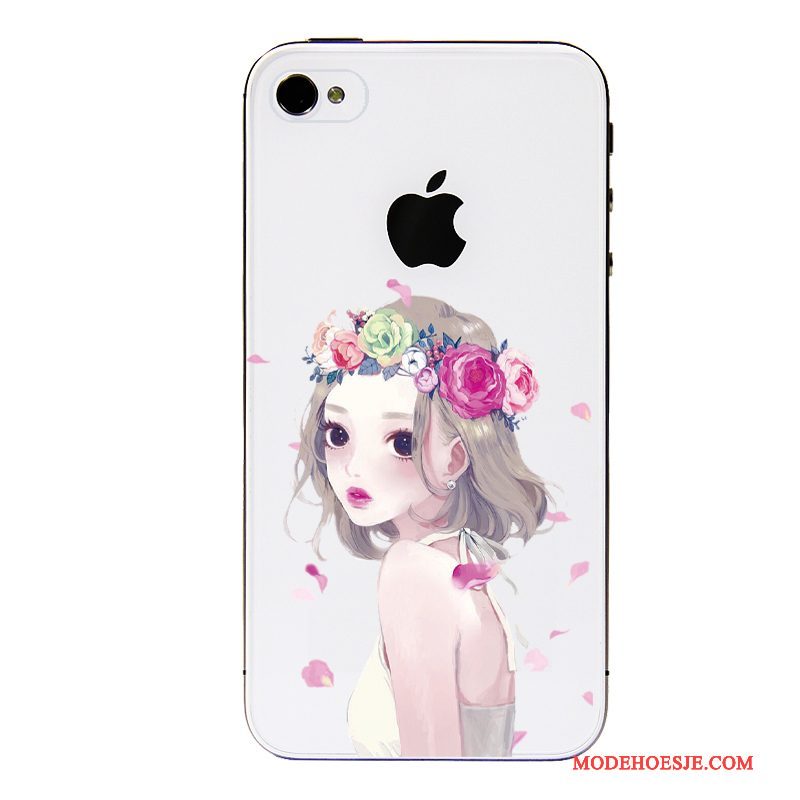 Hoesje iPhone 4/4s Zakken Telefoon Groen, Hoes iPhone 4/4s Spotprent Doorzichtig