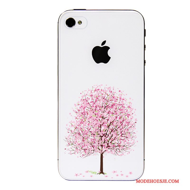 Hoesje iPhone 4/4s Zakken Telefoon Groen, Hoes iPhone 4/4s Spotprent Doorzichtig