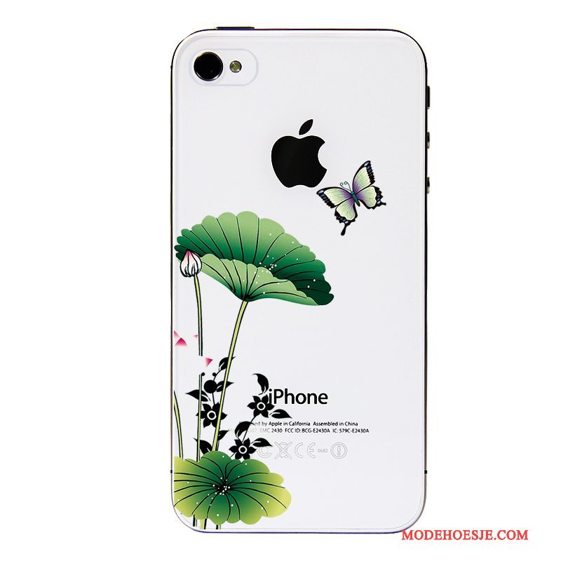 Hoesje iPhone 4/4s Zakken Telefoon Groen, Hoes iPhone 4/4s Spotprent Doorzichtig