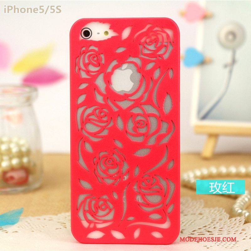 Hoesje iPhone 5/5s Bescherming Geel Snijwerk, Hoes iPhone 5/5s Telefoon Lichte En Dun