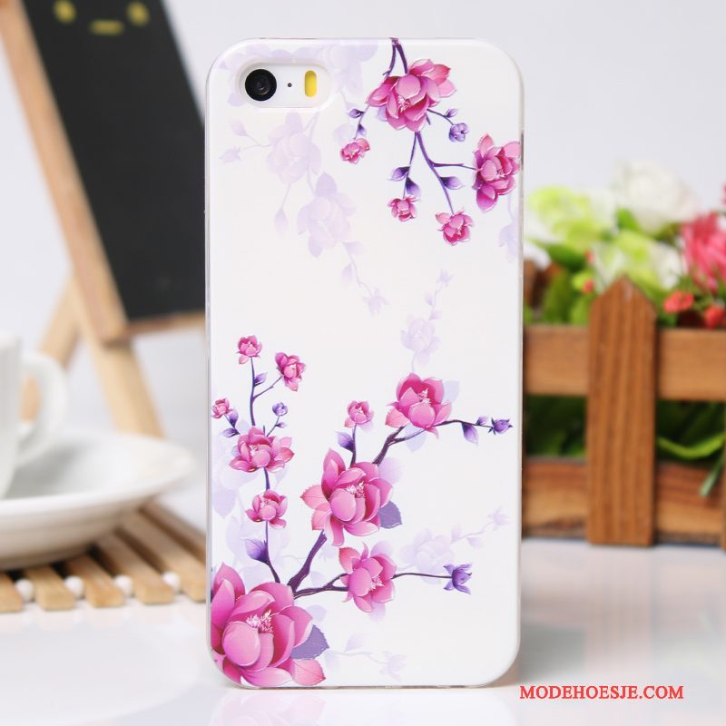 Hoesje iPhone 5/5s Bescherming Lichte En Dun Roze, Hoes iPhone 5/5s Zacht Telefoon