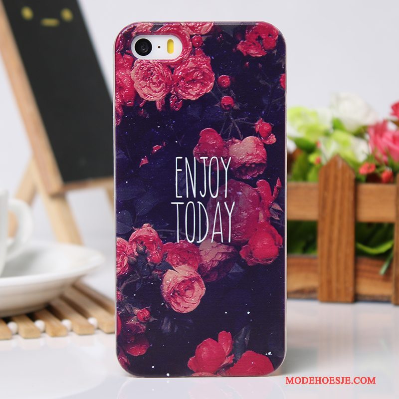 Hoesje iPhone 5/5s Bescherming Lichte En Dun Roze, Hoes iPhone 5/5s Zacht Telefoon