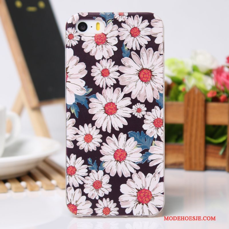 Hoesje iPhone 5/5s Bescherming Lichte En Dun Roze, Hoes iPhone 5/5s Zacht Telefoon