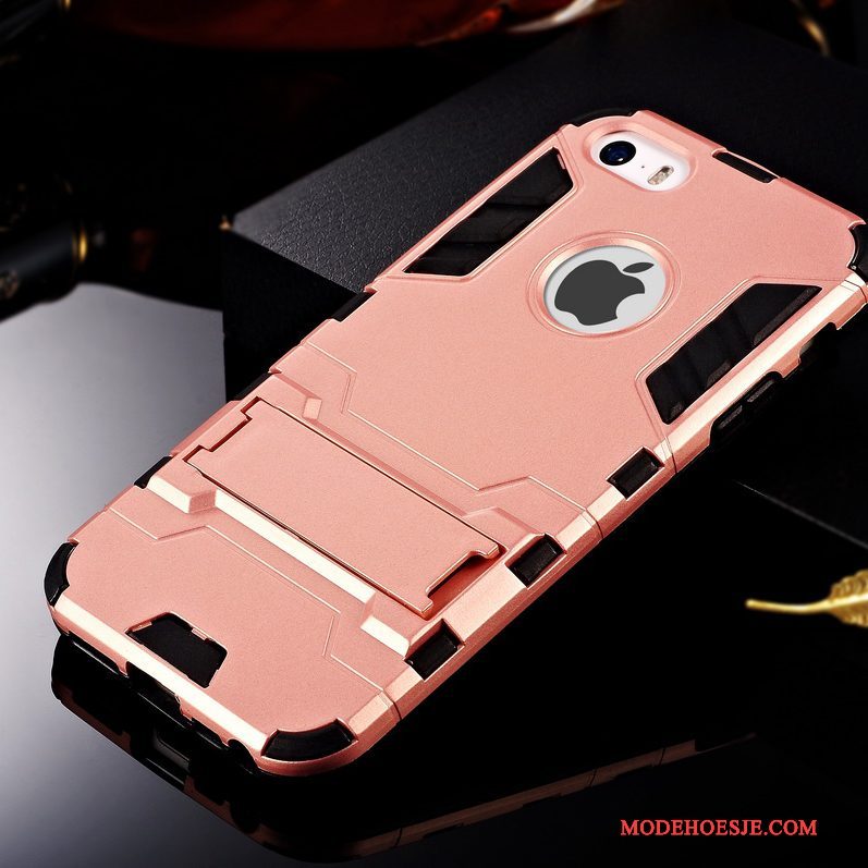 Hoesje iPhone 5/5s Bescherming Rood Trend, Hoes iPhone 5/5s Zacht Telefoon Anti-fall