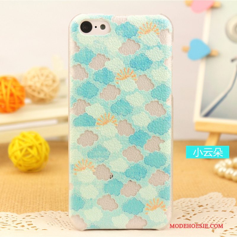 Hoesje iPhone 5/5s Bescherming Zwarttelefoon, Hoes iPhone 5/5s Leer Patroon Doorzichtig