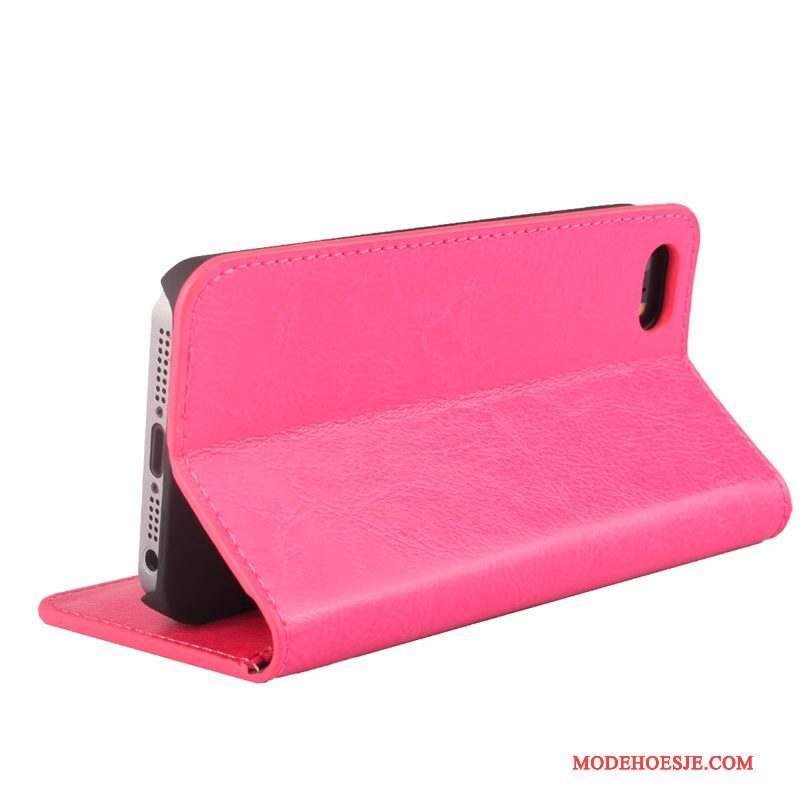 Hoesje iPhone 5/5s Leer Goudtelefoon, Hoes iPhone 5/5s Folio Anti-fall Patroon