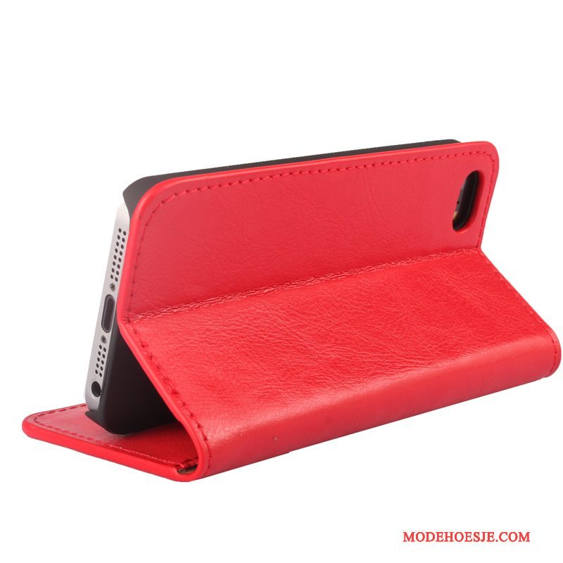 Hoesje iPhone 5/5s Leer Goudtelefoon, Hoes iPhone 5/5s Folio Anti-fall Patroon