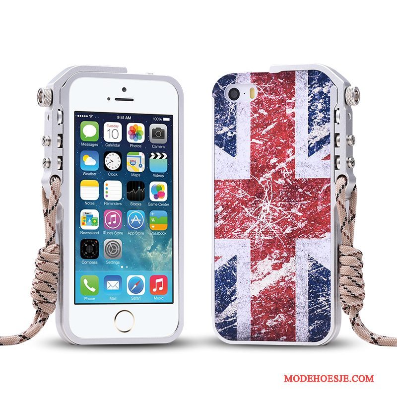 Hoesje iPhone 5/5s Metaal Omlijstingtelefoon, Hoes iPhone 5/5s Bescherming Trend Anti-fall