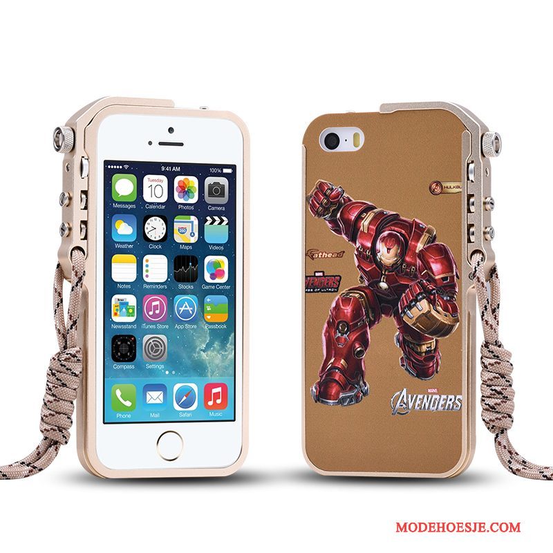 Hoesje iPhone 5/5s Metaal Omlijstingtelefoon, Hoes iPhone 5/5s Bescherming Trend Anti-fall