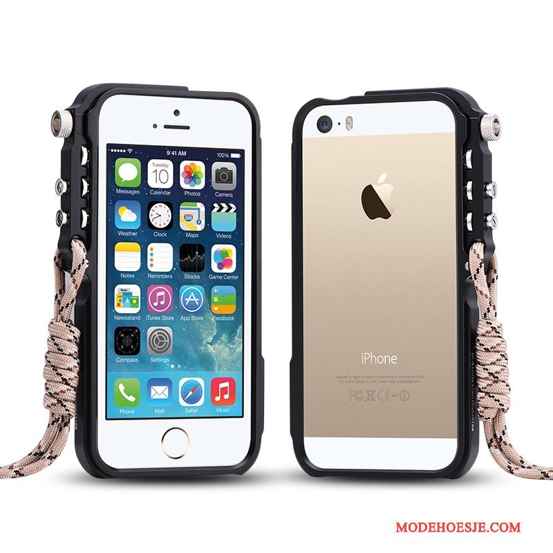 Hoesje iPhone 5/5s Metaal Omlijstingtelefoon, Hoes iPhone 5/5s Bescherming Trend Anti-fall