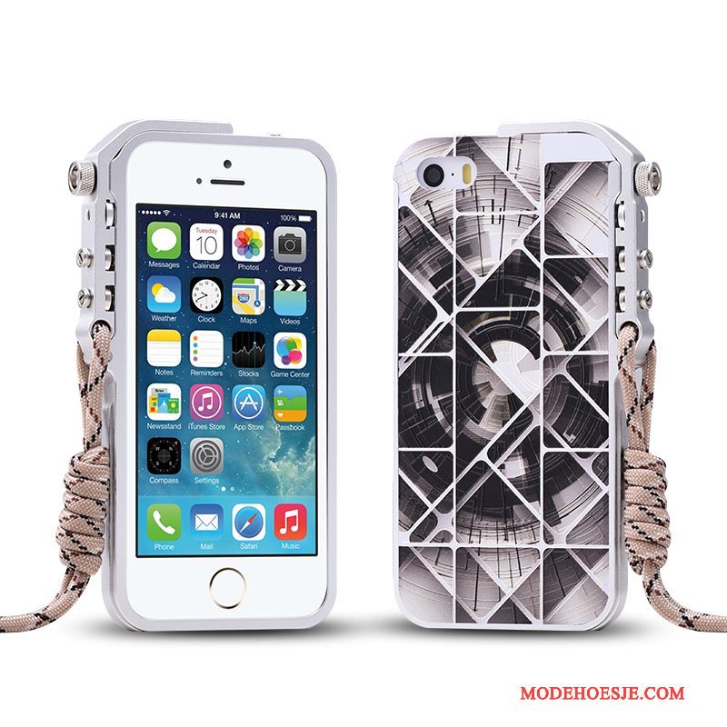 Hoesje iPhone 5/5s Metaal Omlijstingtelefoon, Hoes iPhone 5/5s Bescherming Trend Anti-fall