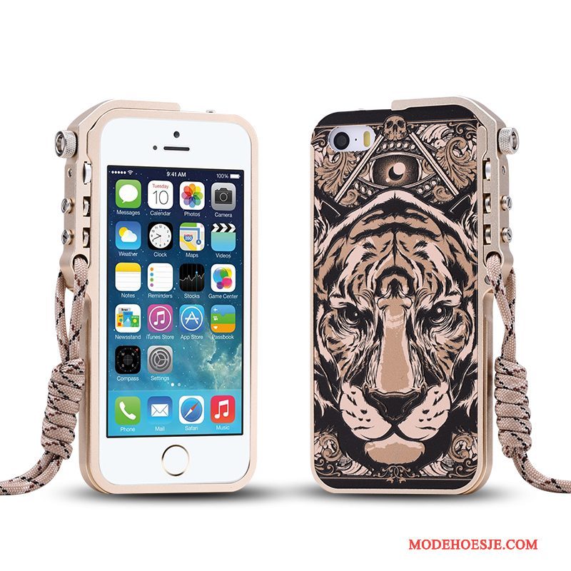 Hoesje iPhone 5/5s Metaal Omlijstingtelefoon, Hoes iPhone 5/5s Bescherming Trend Anti-fall