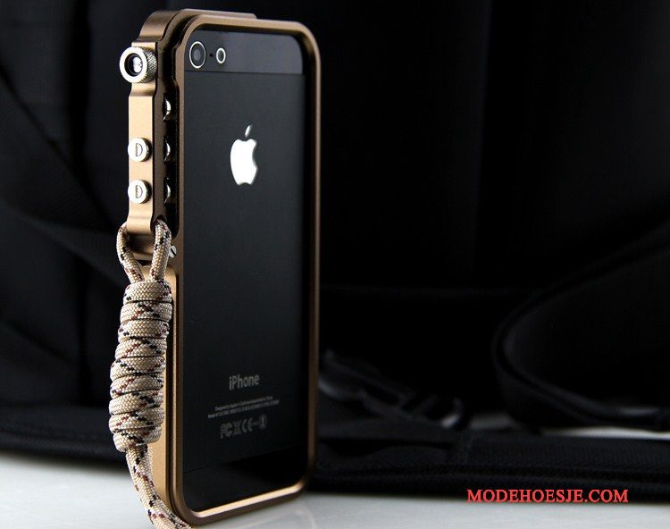 Hoesje iPhone 5/5s Metaal Telefoon Goud, Hoes iPhone 5/5s Omlijsting Trend