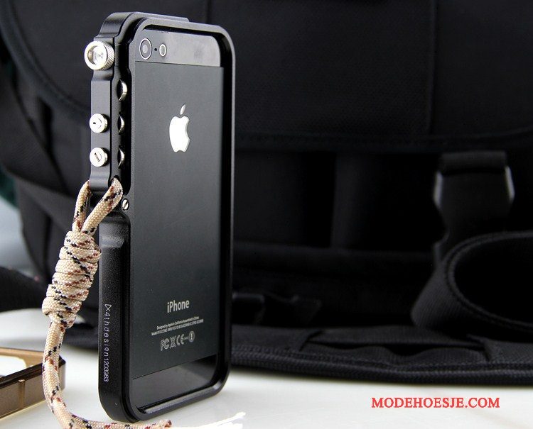 Hoesje iPhone 5/5s Metaal Telefoon Goud, Hoes iPhone 5/5s Omlijsting Trend