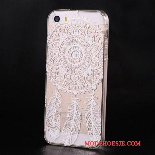 Hoesje iPhone 5/5s Scheppend Anti-fall Trend, Hoes iPhone 5/5s Siliconen Wit Hard