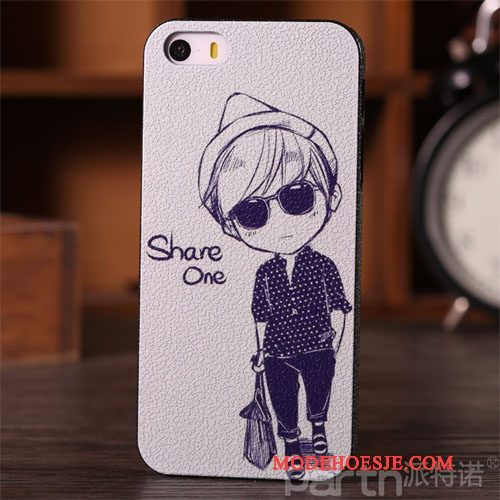 Hoesje iPhone 5/5s Scheppend Anti-fall Trend, Hoes iPhone 5/5s Siliconen Wit Hard