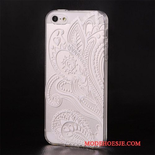 Hoesje iPhone 5/5s Scheppend Anti-fall Trend, Hoes iPhone 5/5s Siliconen Wit Hard