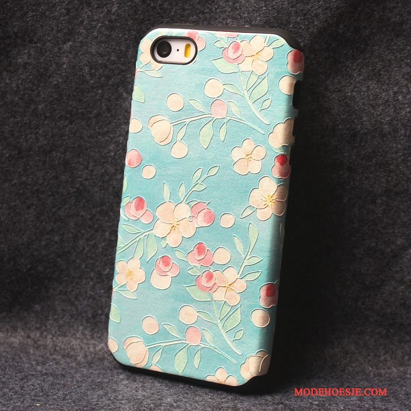 Hoesje iPhone 5/5s Scheppend Persoonlijk Blauw, Hoes iPhone 5/5s Zakken Roze Hanger