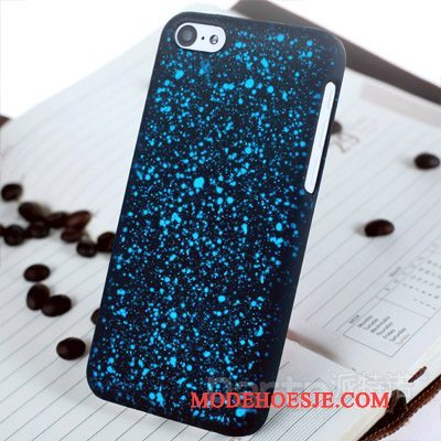 Hoesje iPhone 5/5s Scheppend Schrobben Hard, Hoes iPhone 5/5s Bescherming Blauwtelefoon