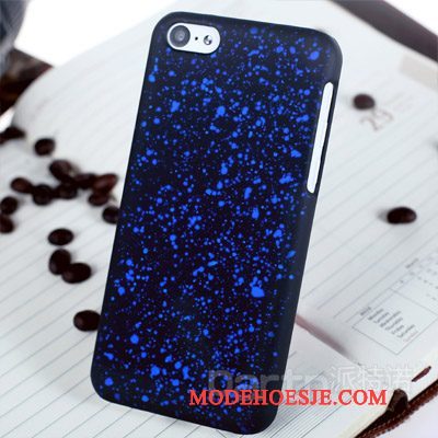 Hoesje iPhone 5/5s Scheppend Schrobben Hard, Hoes iPhone 5/5s Bescherming Blauwtelefoon