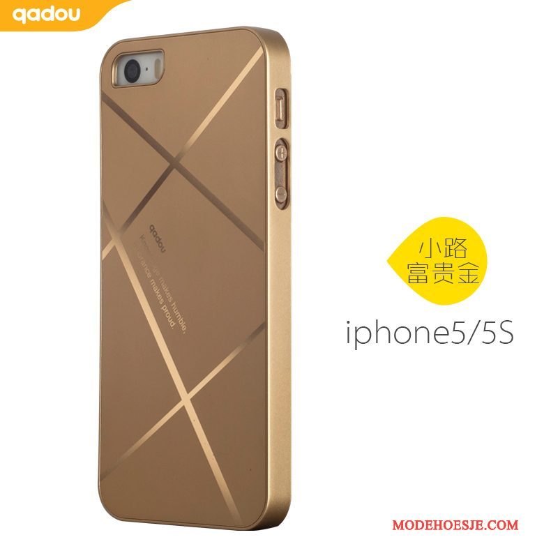 Hoesje iPhone 5/5s Scheppend Telefoon Anti-fall, Hoes iPhone 5/5s Bescherming Hard Goud