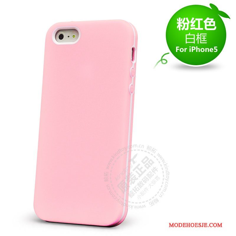 Hoesje iPhone 5/5s Siliconen Anti-fall Rood, Hoes iPhone 5/5s Bescherming Telefoon