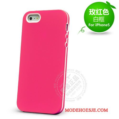 Hoesje iPhone 5/5s Siliconen Anti-fall Rood, Hoes iPhone 5/5s Bescherming Telefoon