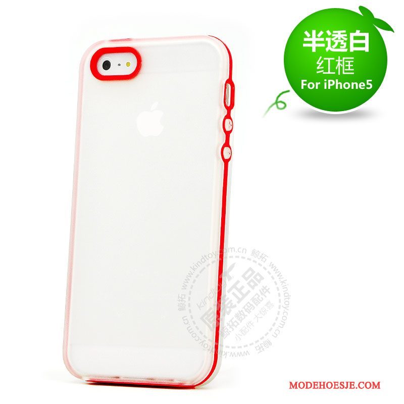 Hoesje iPhone 5/5s Siliconen Anti-fall Rood, Hoes iPhone 5/5s Bescherming Telefoon