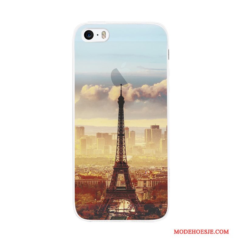 Hoesje iPhone 5/5s Siliconen Kunsttelefoon, Hoes iPhone 5/5s Eenvoudige Schrobben