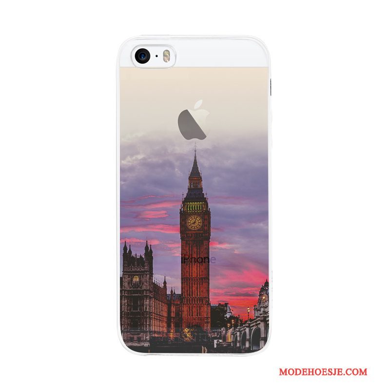 Hoesje iPhone 5/5s Siliconen Kunsttelefoon, Hoes iPhone 5/5s Eenvoudige Schrobben