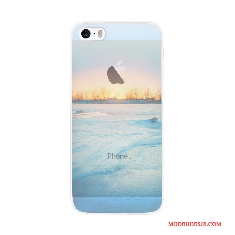 Hoesje iPhone 5/5s Siliconen Kunsttelefoon, Hoes iPhone 5/5s Eenvoudige Schrobben