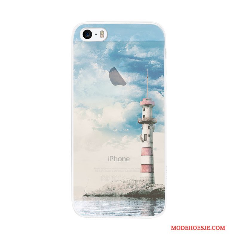 Hoesje iPhone 5/5s Siliconen Kunsttelefoon, Hoes iPhone 5/5s Eenvoudige Schrobben