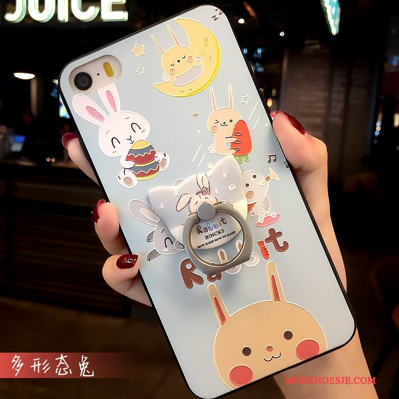 Hoesje iPhone 5/5s Siliconen Mini Mooie, Hoes iPhone 5/5s Bescherming Trend Lichtblauw