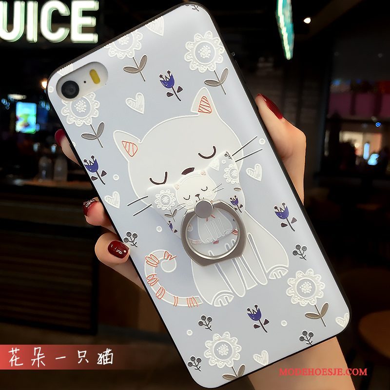 Hoesje iPhone 5/5s Siliconen Mini Mooie, Hoes iPhone 5/5s Bescherming Trend Lichtblauw