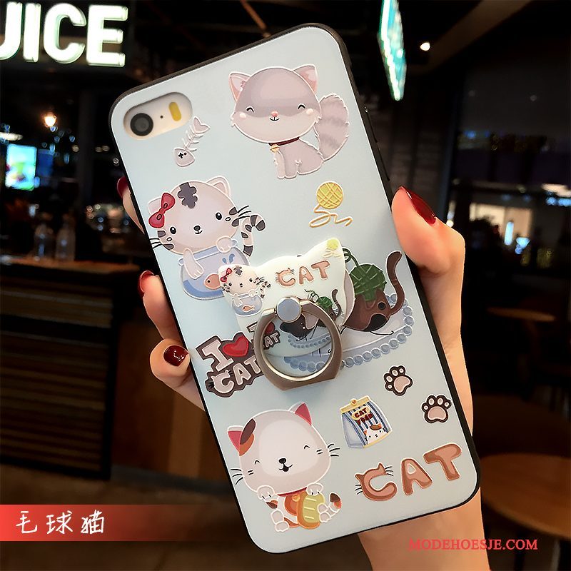 Hoesje iPhone 5/5s Siliconen Mini Mooie, Hoes iPhone 5/5s Bescherming Trend Lichtblauw