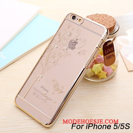 Hoesje iPhone 5/5s Siliconen Nieuwtelefoon, Hoes iPhone 5/5s Bescherming Goud Plating