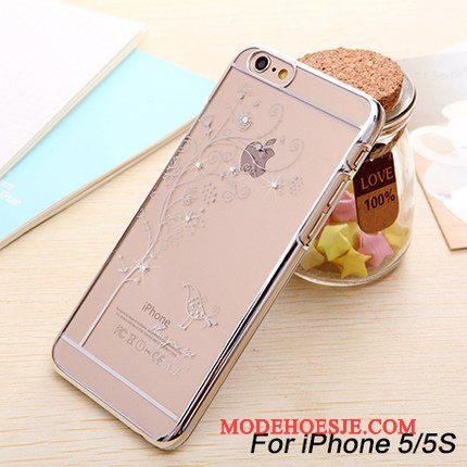 Hoesje iPhone 5/5s Siliconen Nieuwtelefoon, Hoes iPhone 5/5s Bescherming Goud Plating