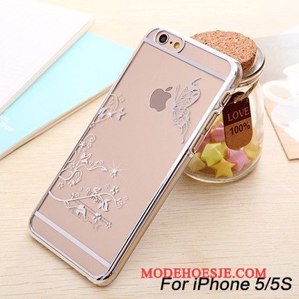 Hoesje iPhone 5/5s Siliconen Nieuwtelefoon, Hoes iPhone 5/5s Bescherming Goud Plating