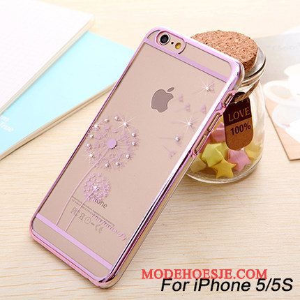 Hoesje iPhone 5/5s Siliconen Nieuwtelefoon, Hoes iPhone 5/5s Bescherming Goud Plating