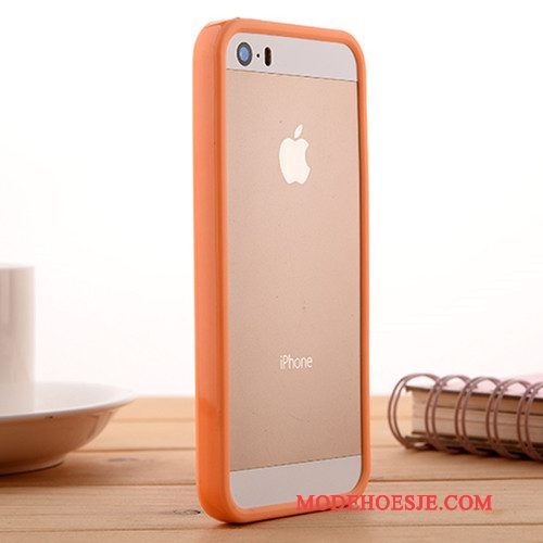 Hoesje iPhone 5/5s Siliconen Omlijstingtelefoon, Hoes iPhone 5/5s Zacht Anti-fall Grijs