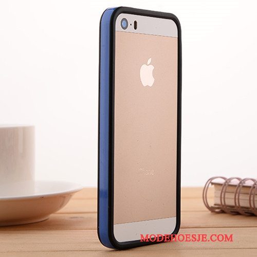 Hoesje iPhone 5/5s Siliconen Omlijstingtelefoon, Hoes iPhone 5/5s Zacht Anti-fall Grijs