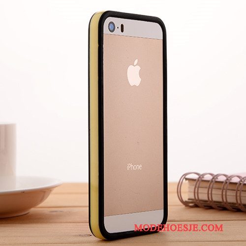 Hoesje iPhone 5/5s Siliconen Omlijstingtelefoon, Hoes iPhone 5/5s Zacht Anti-fall Grijs