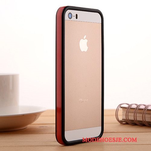 Hoesje iPhone 5/5s Siliconen Omlijstingtelefoon, Hoes iPhone 5/5s Zacht Anti-fall Grijs