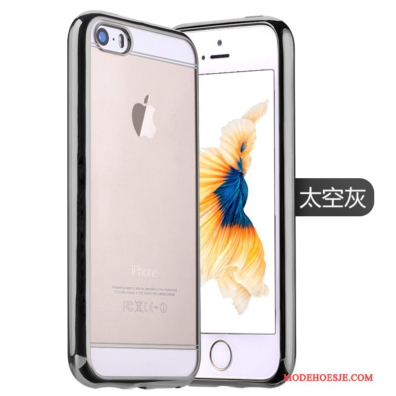 Hoesje iPhone 5/5s Siliconen Rozetelefoon, Hoes iPhone 5/5s Bescherming Plating