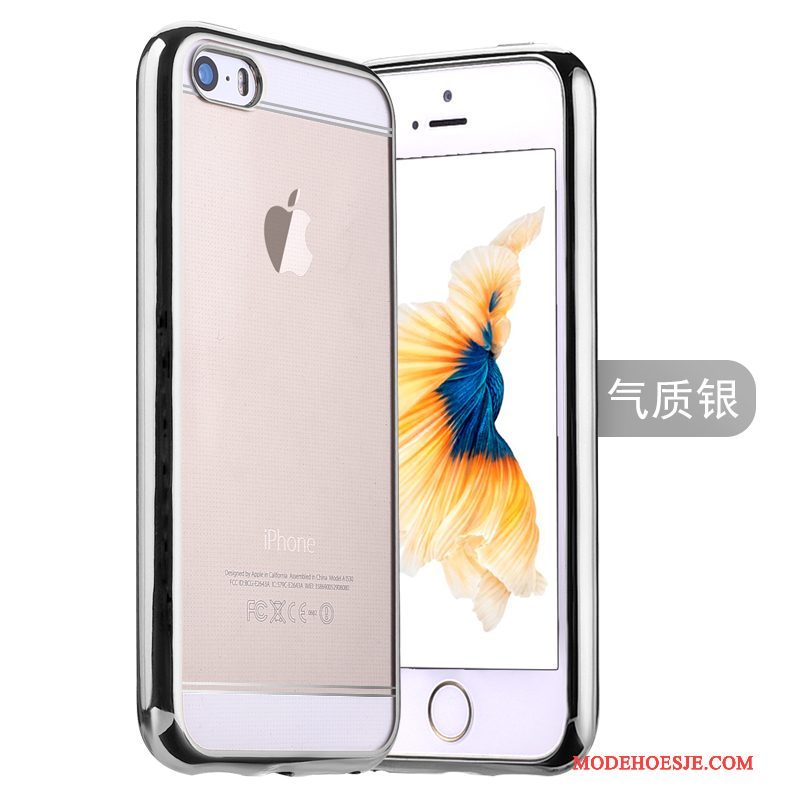 Hoesje iPhone 5/5s Siliconen Rozetelefoon, Hoes iPhone 5/5s Bescherming Plating