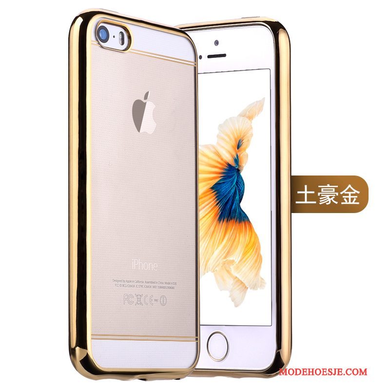 Hoesje iPhone 5/5s Siliconen Rozetelefoon, Hoes iPhone 5/5s Bescherming Plating